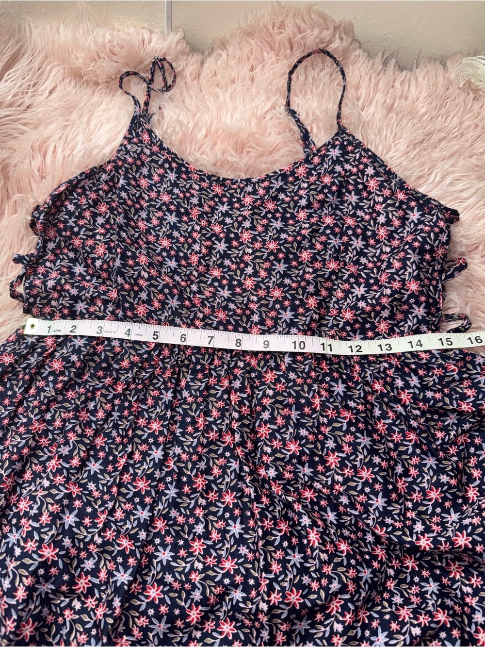 Pinky Black Floral Maxi dress with Pink-Orange Border. Size L - Picture 2 of 7